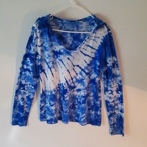 CALVIN KLEIN blue & white tye dye hoodie